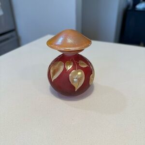 2003 Correia Art Glass Limited Edition Iridescent Vines & Flowers Perfume Bottle